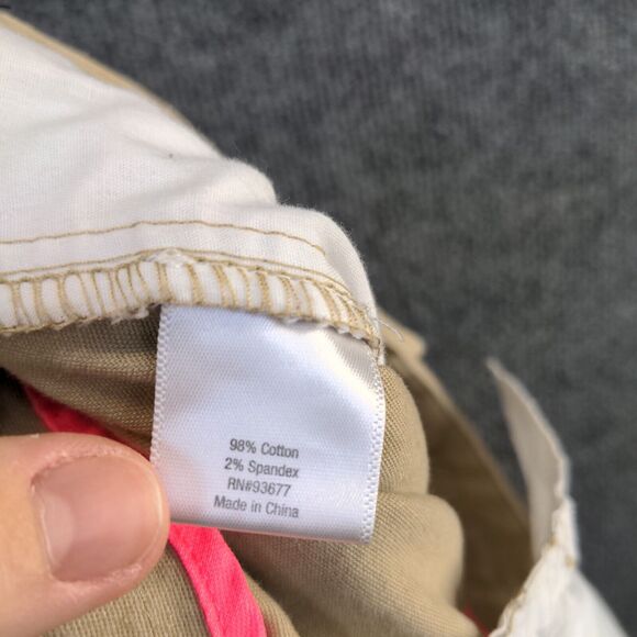 ANA Women's Twill Chino Shorts Tan Size 16W Cotton Spandex Blend Slash Pockets - Picture 13 of 13